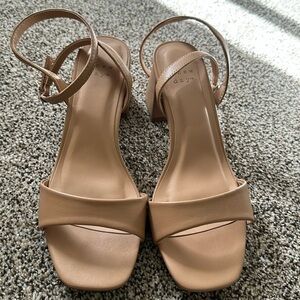 Tan memory foam heels